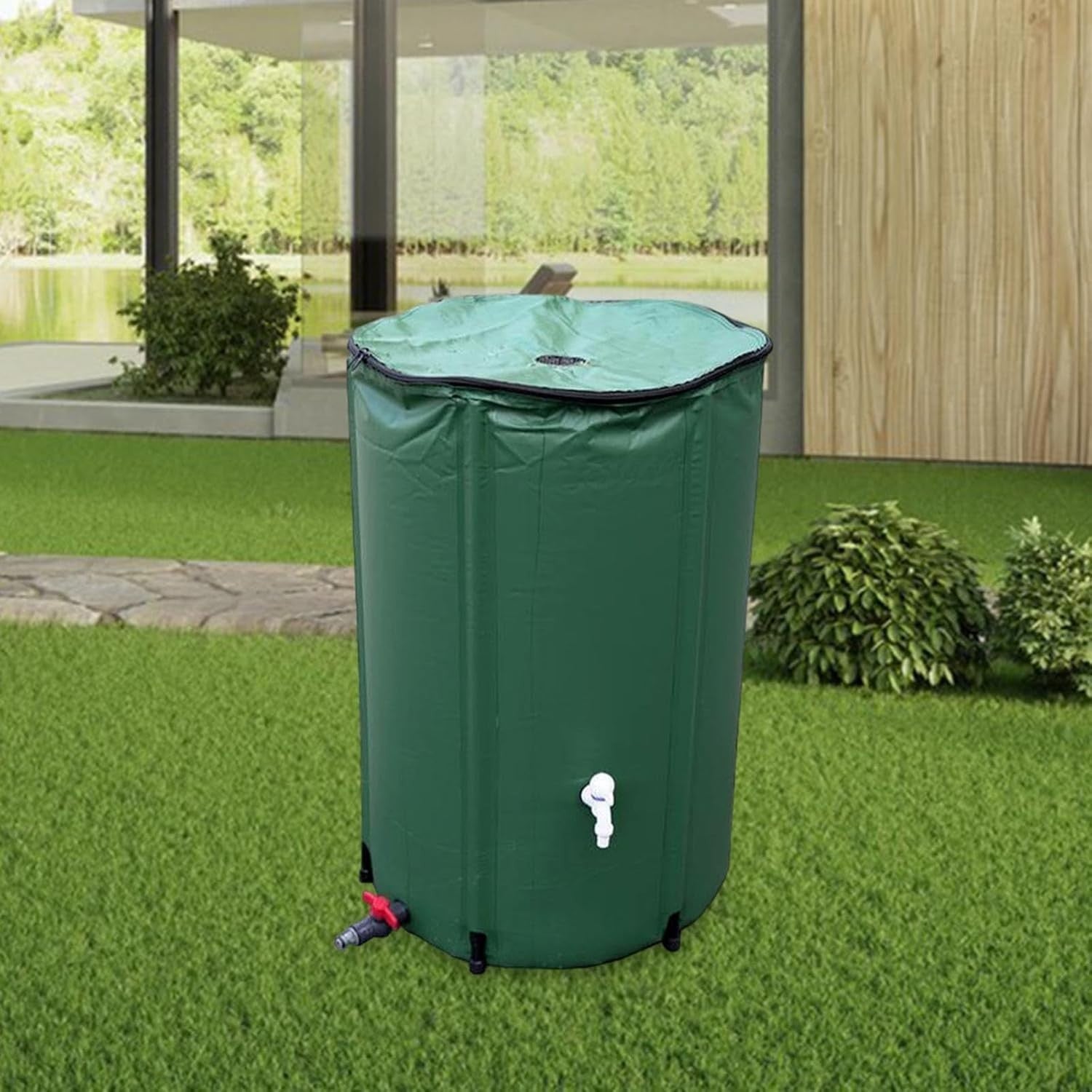 Foldable Garden Water Butt 50L PVC Portable Rain Barrel for Lawn & Patio