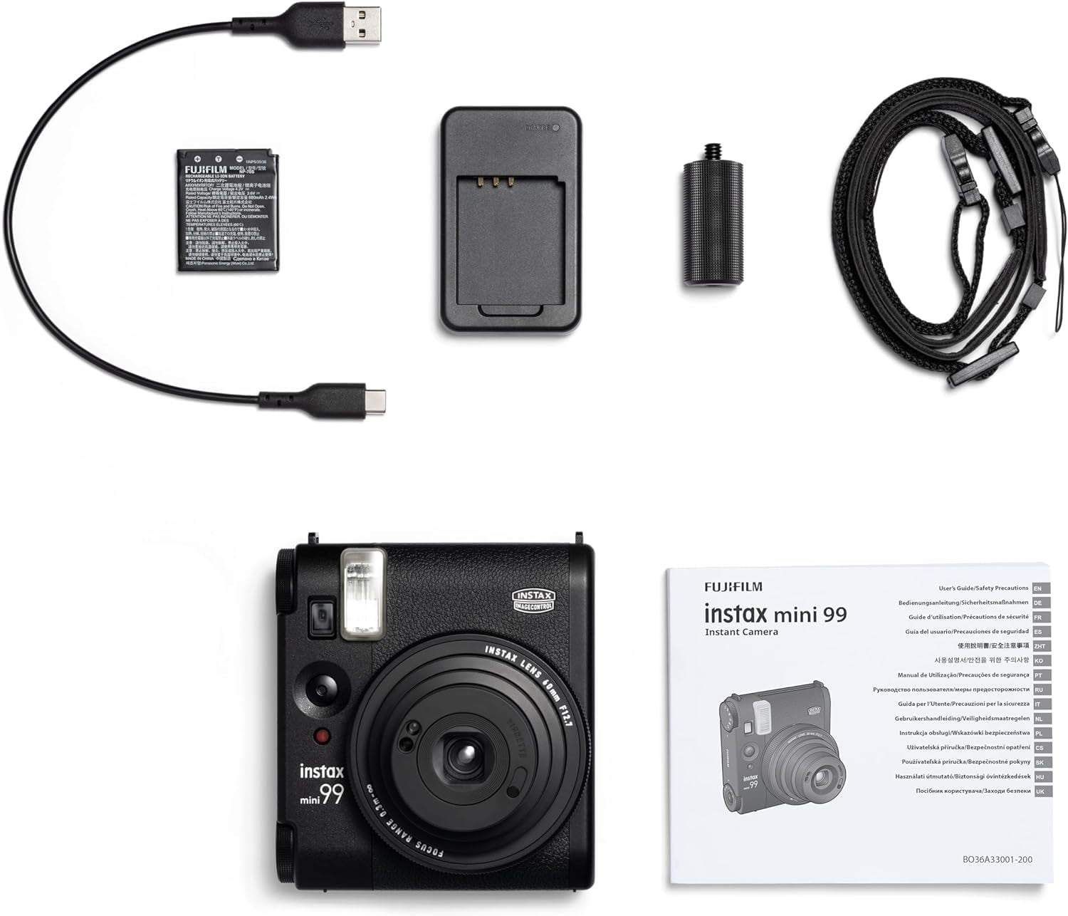 Instant Camera Bundle Black 40 Film Shots Case Album Vintage Kit