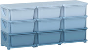 Kids 9-Drawer Storage Unit Toy Organizer Chest with Safe Rounded Corners Blue