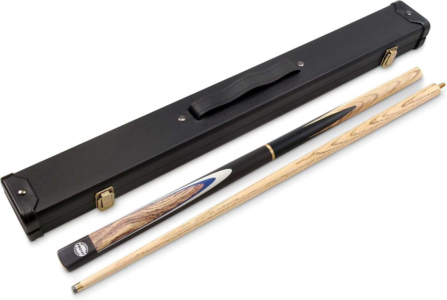 48in Kids Snooker Pool Cue 3 Piece 10mm Tip Junior Hard Case