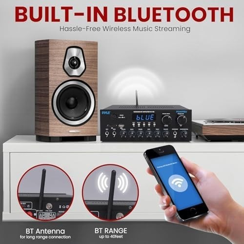 300W Bluetooth Stereo Amplifier HDMI FM USB SD HiFi Receiver w Remote
