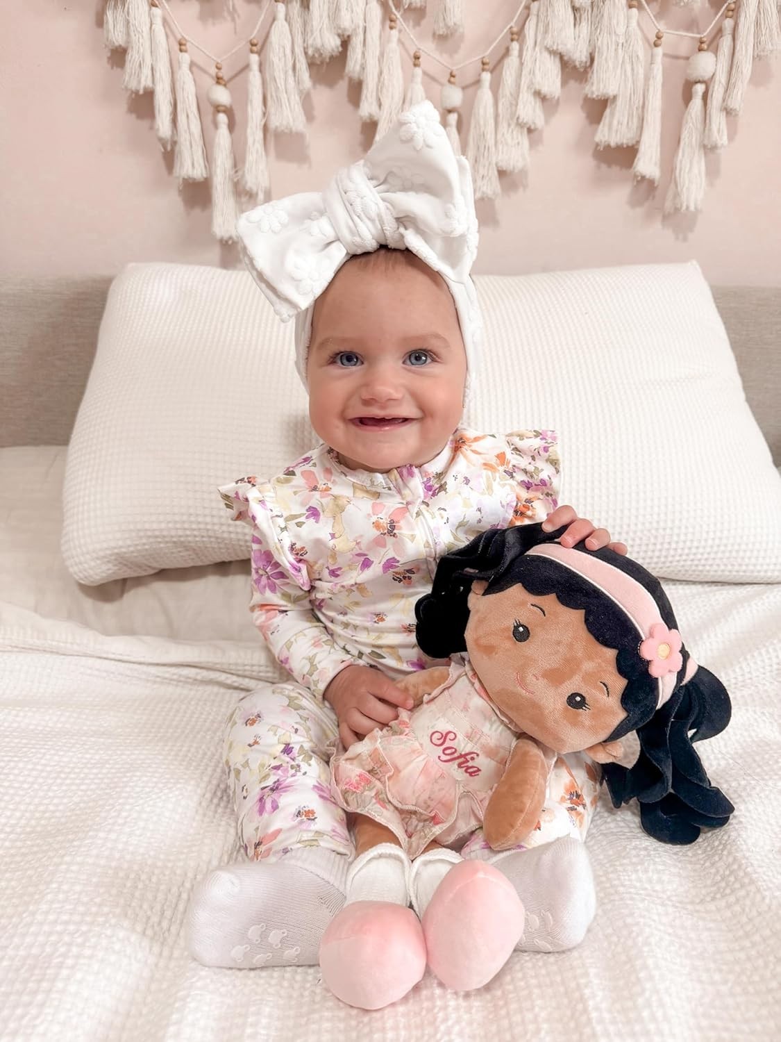 16in Personalised Soft Baby Rag Doll Plush Keepsake First Birthday Gift