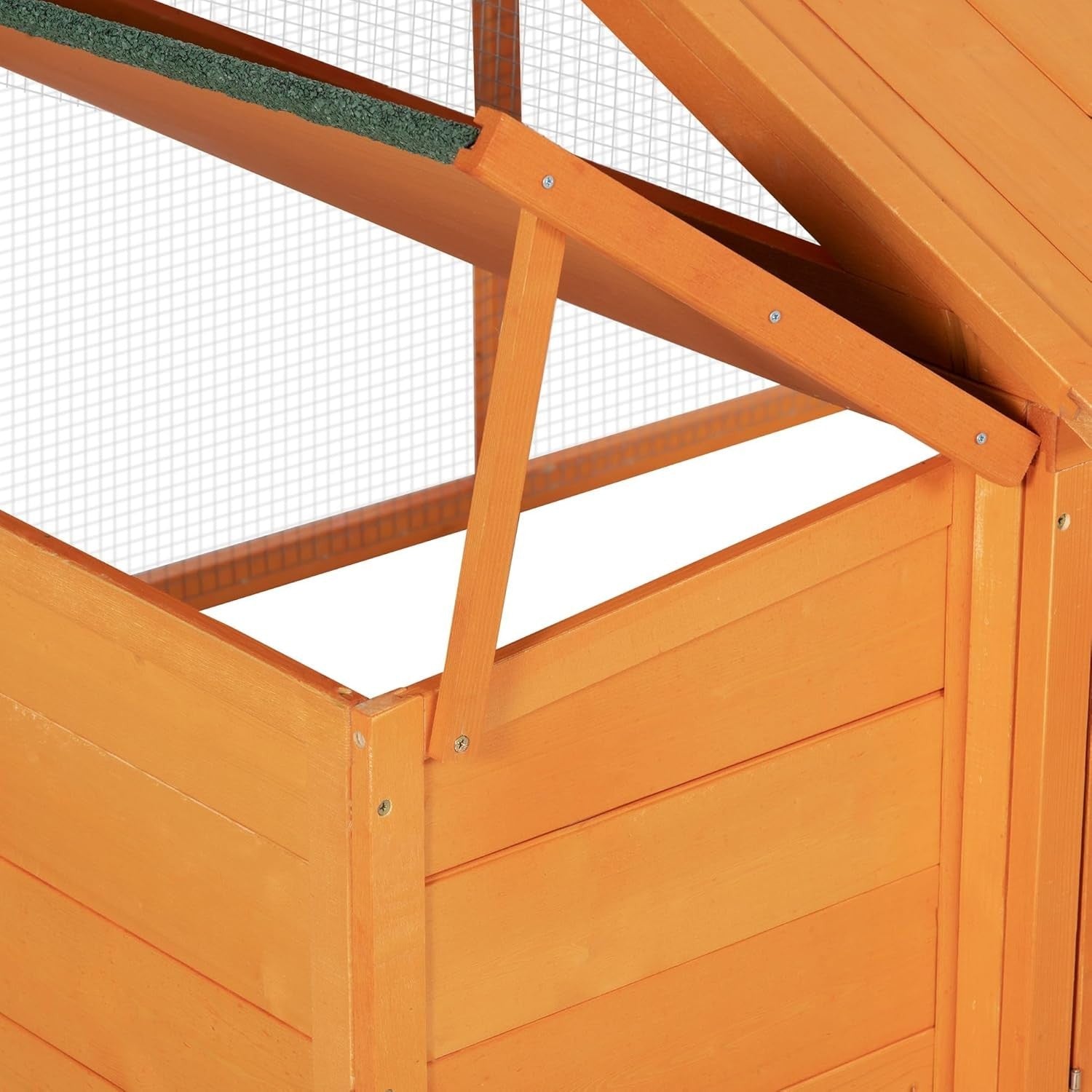 Large Wooden Chicken Run with Nest Box Open Roof Outdoor Coop 4–8 Hens