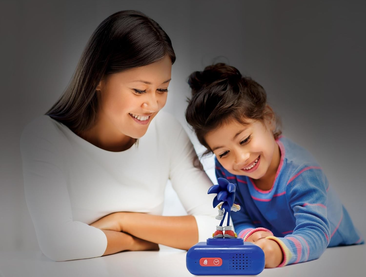 Kids Blue Hedgehog Alarm Clock Night Light LCD Snooze Sound Effects