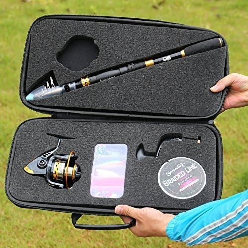 Telescopic Fishing Rod Spinning Reel Combo Travel Kit Saltwater Freshwater