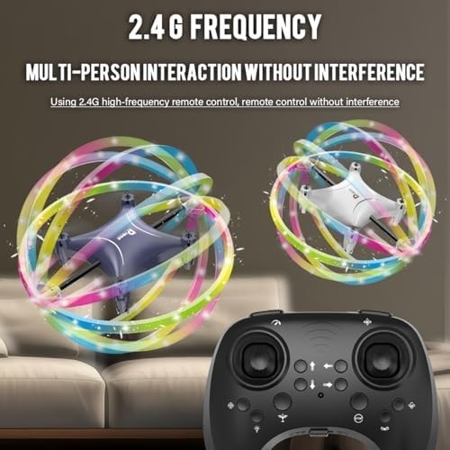 Mini RC Drone 360° Flip LED Light Kids Quadcopter Toy for Beginners (White)