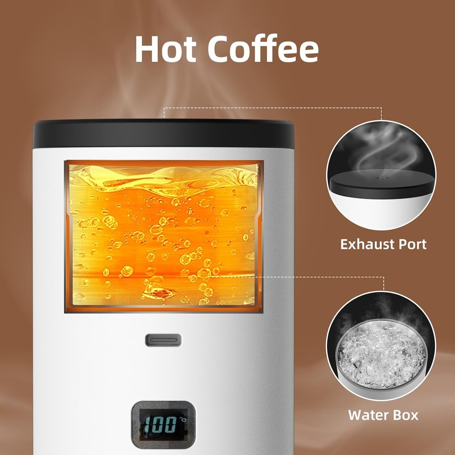 Portable Espresso Maker 15Bar Travel Coffee Machine Wireless Heating Digital Cup