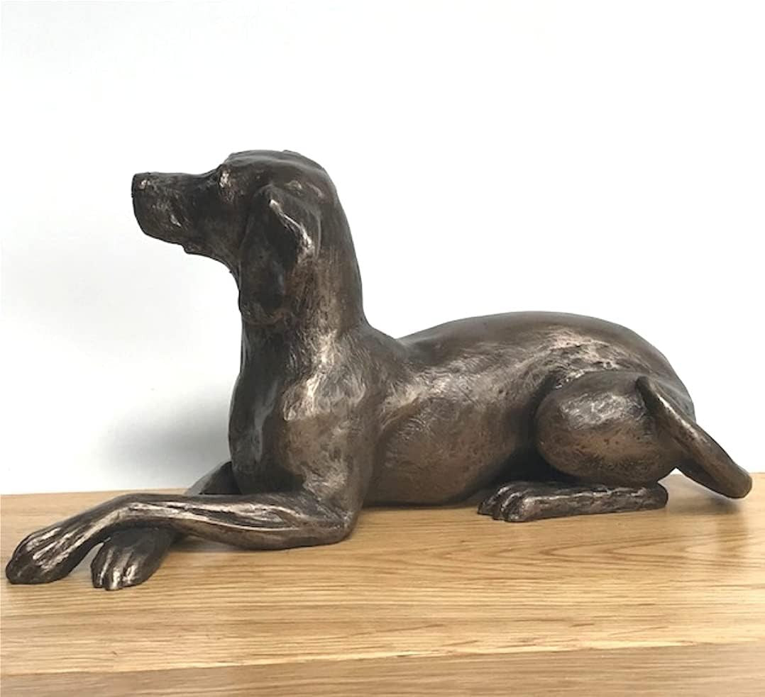 Cold Cast Bronze Dog Ornament • Heavyweight Weimaraner Figurine 23.5cm • Decor