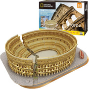 3D Colosseum Rome Puzzle 131 Piece Model Kit National Geographic Gift