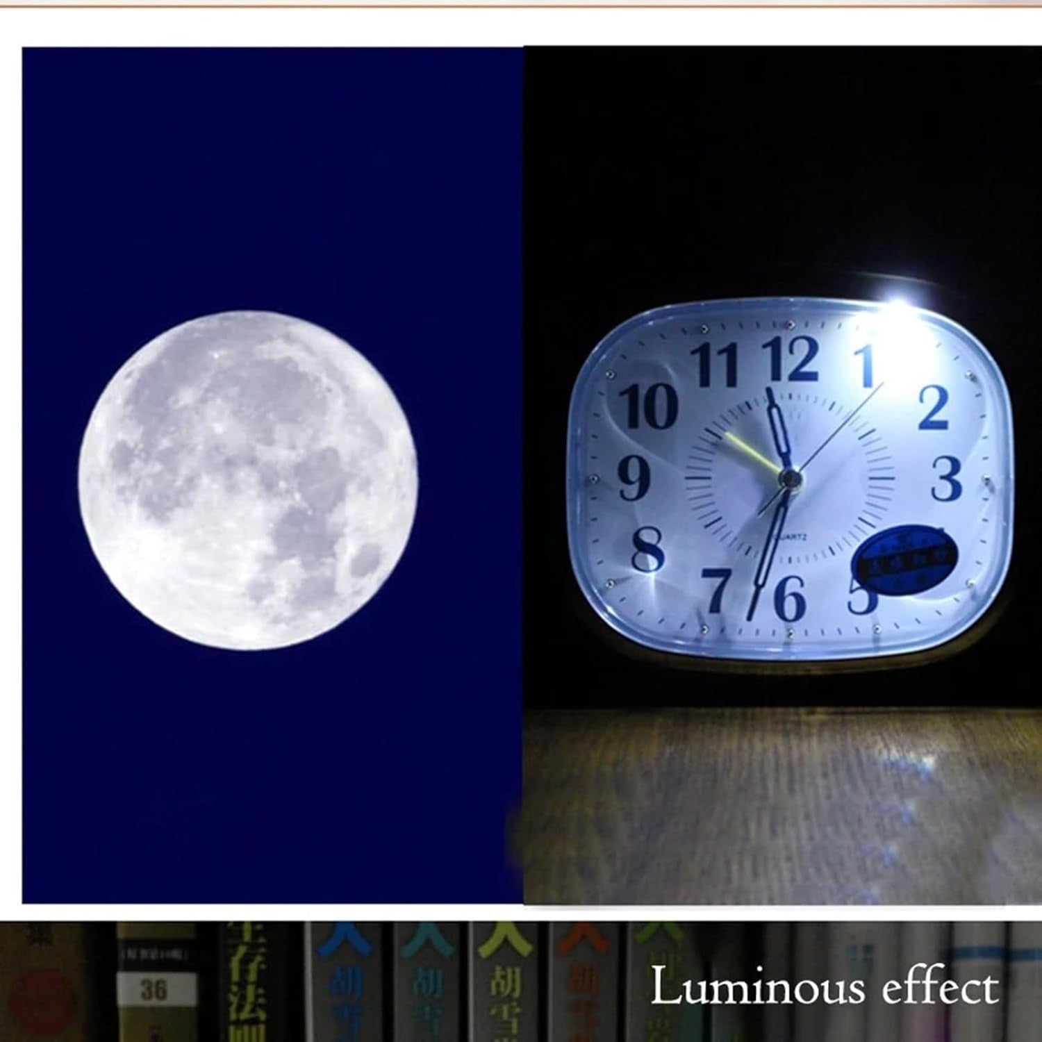 Silent Alarm Clock Night Light Snooze Loud Wake Up Bedside for Heavy Sleepers