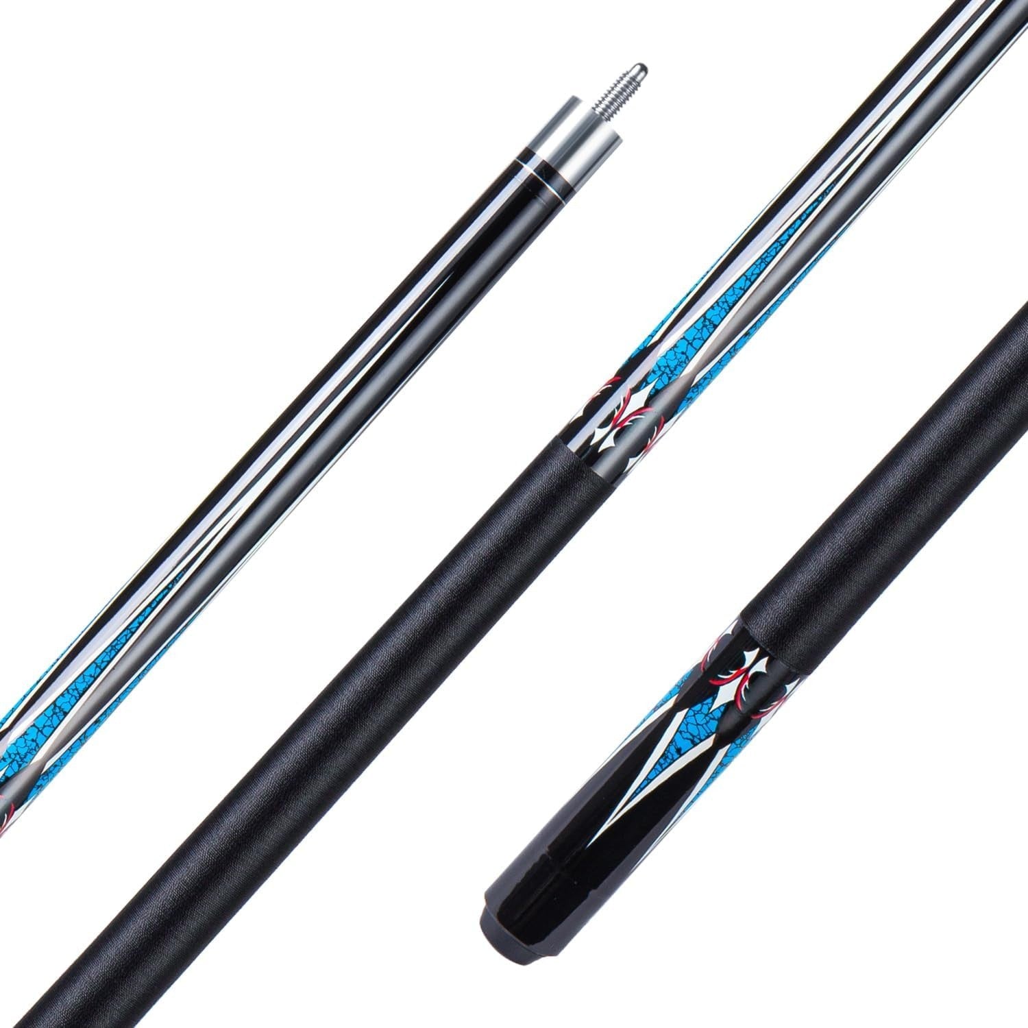 58" Maple Pool Cue 19oz 20oz 13mm Leather Tip Linen Wrap 2-Piece