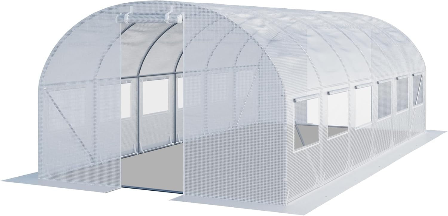 Large 4×6m Polytunnel Greenhouse with Windows | Heavy Duty Galvanised Steel
