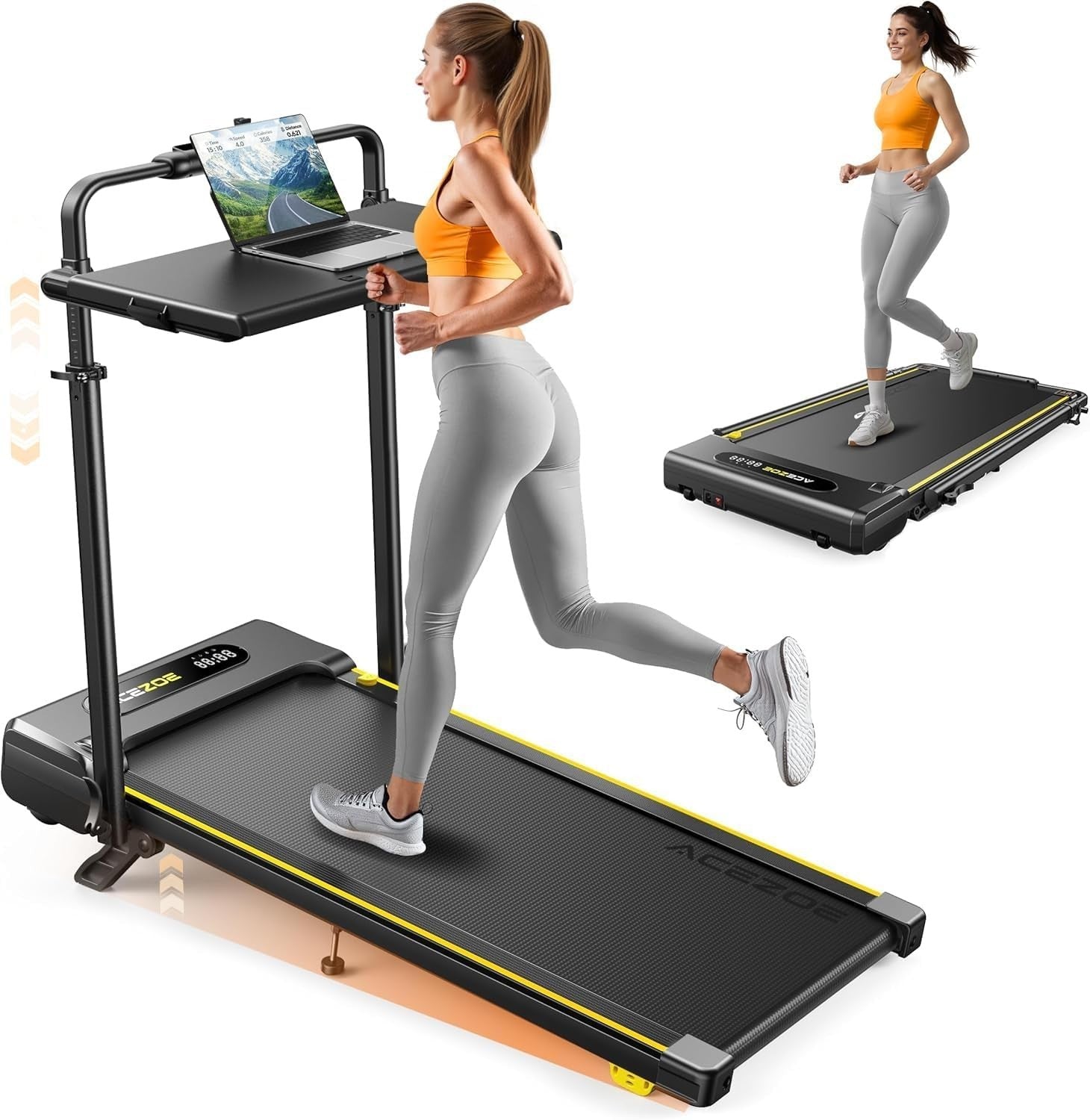 Foldable Treadmill Walking Pad 12KM/H Incline Home Office Fitness Gym