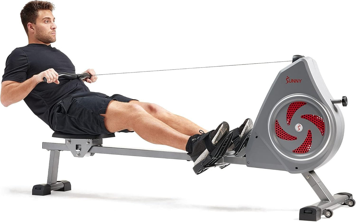 Air Rowing Machine Dynamic Resistance Foldable Rower LCD App Home Gym 135KG