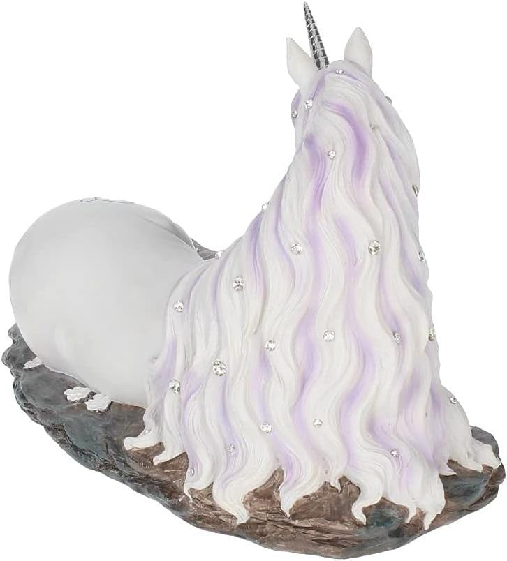 Unicorn Figurine 19cm Resin Ornament Crystal Jewels White Fantasy Decor Gift