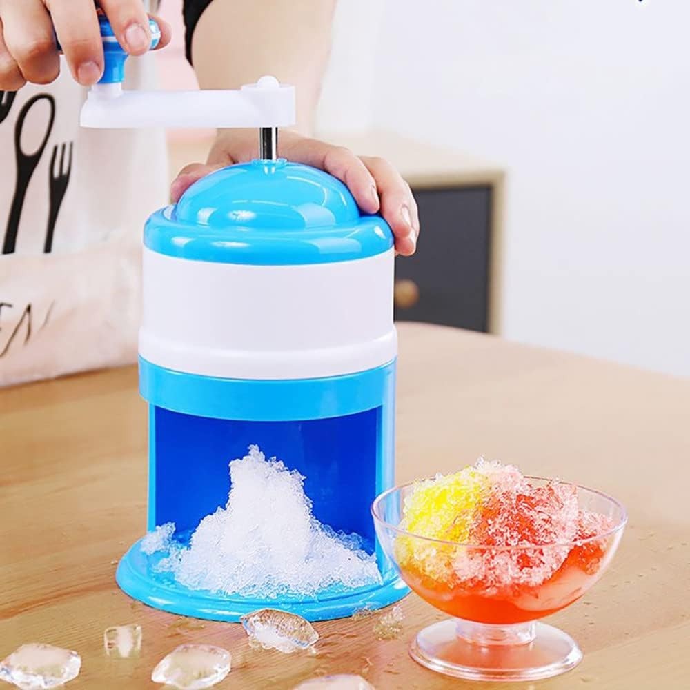 Manual Ice Crusher Hand Crank Snow Cone Shaved Ice Maker Slush Machine