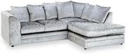4 Seater Grey L Shape Corner Sofa Left Hand Crush Velvet – Comfy & Stylish