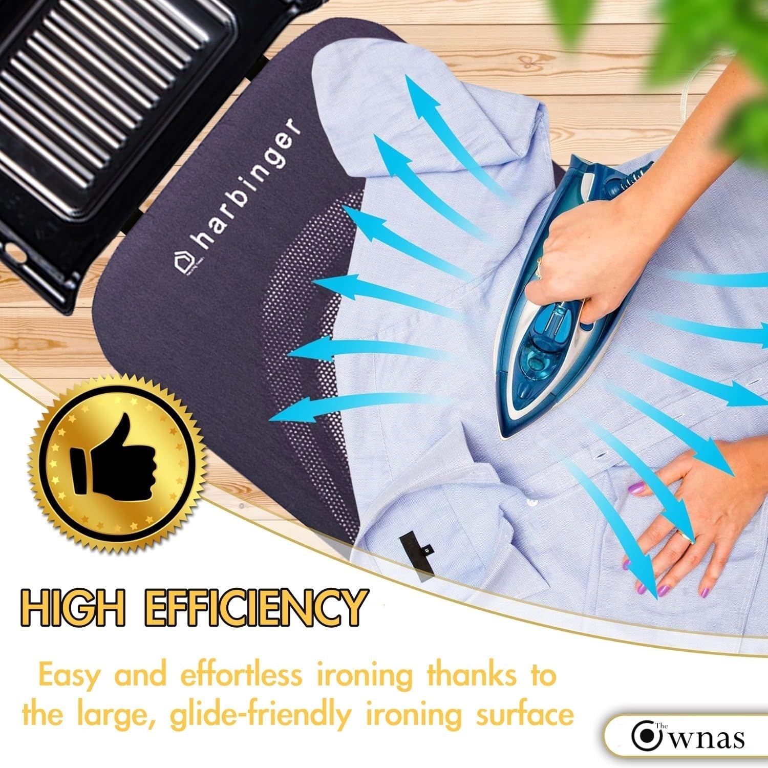 Extra Wide Ironing Board XL 127x46cm Adjustable Height Grey Steam Holder