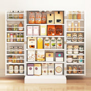 Kitchen Cupboard Pantry Cabinet 17 Shelves 2 Doors White Small