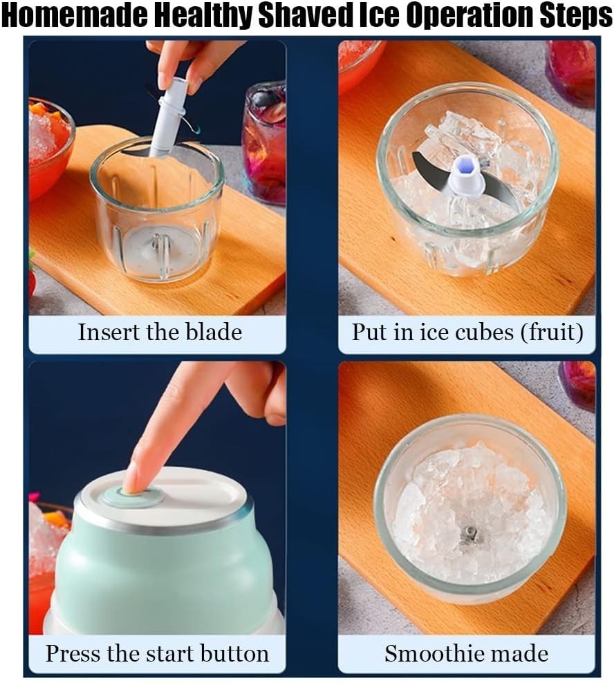 Portable USB Electric Ice Crusher & Food Chopper | Slush Snow Cone Maker