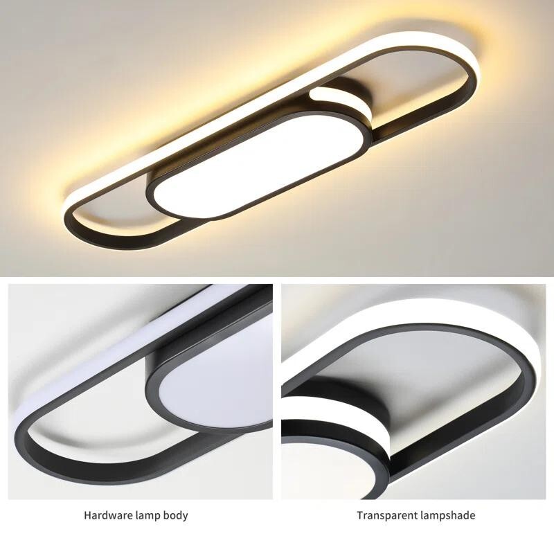 Modern LED Ceiling Light 40W Dimmable Remote 3000K-6500K Flush Mount