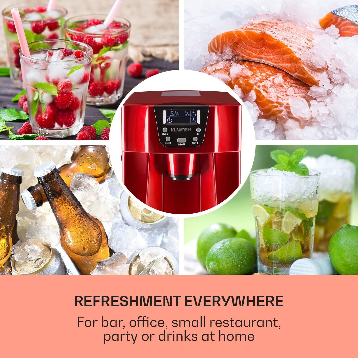 Countertop Ice Maker Bullet Ice Machine 2L Fast Ice 12kg Per Day