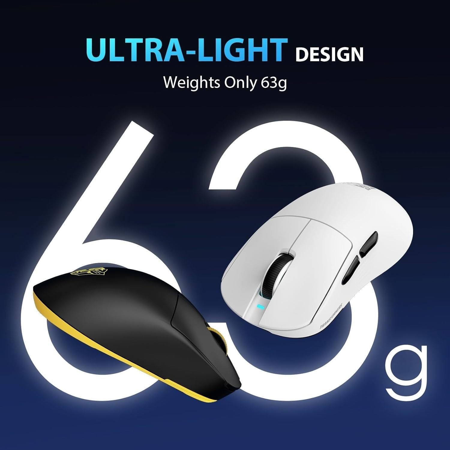 Lightweight Gaming Mouse 63g Wireless 12000 DPI RGB Programmable