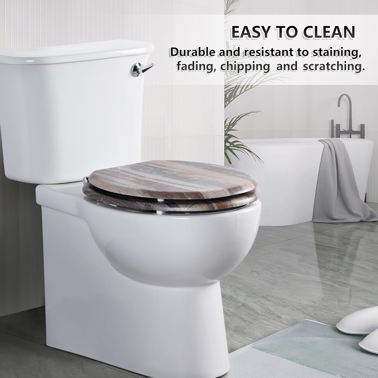 Soft Close Wooden Toilet Seat | Quick Release Adjustable Hinges 45x37cm Oval