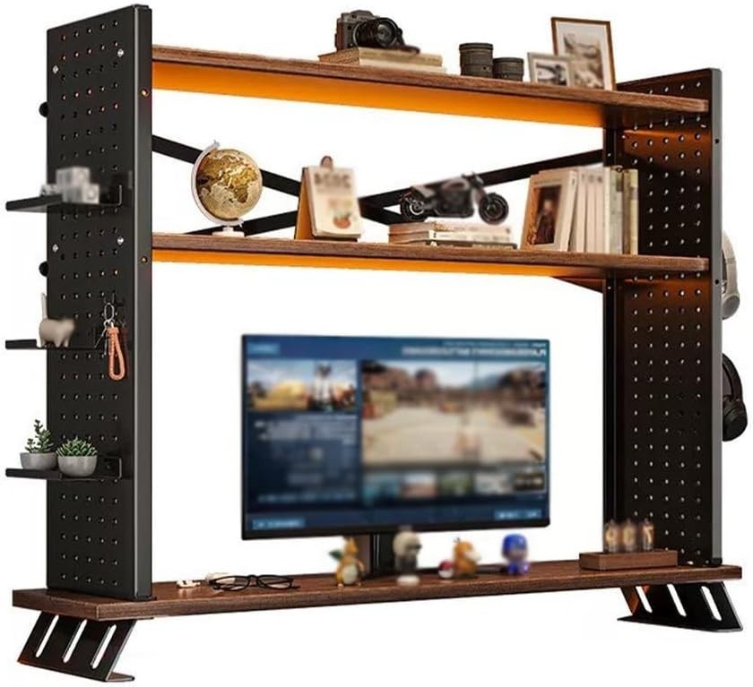 3 Tier Desk Hutch Adjustable Desktop Bookshelf Monitor Organizer 90cm Black