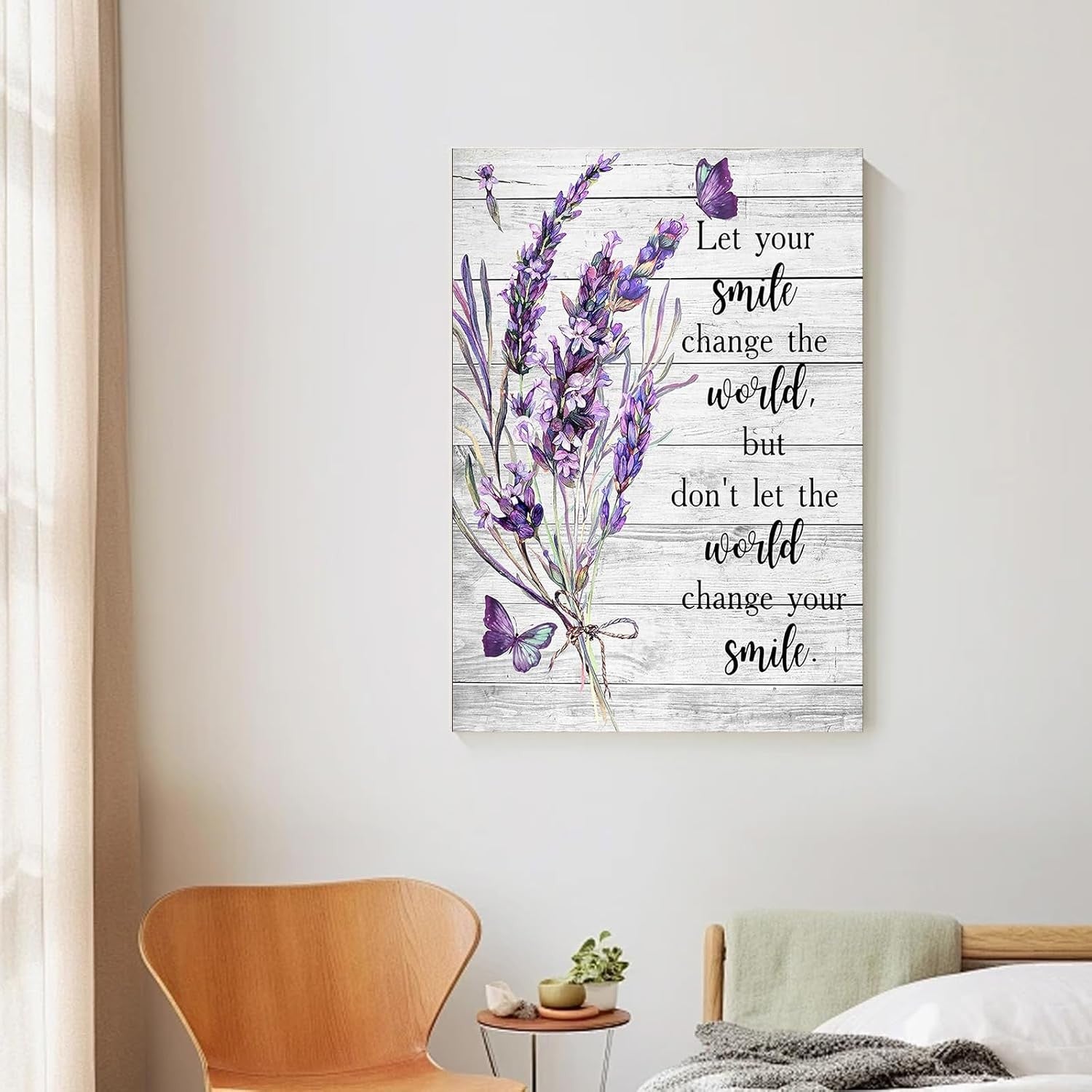 Lavender Quote Canvas Wall Art 12x16 Framed Inspirational Bedroom Decor