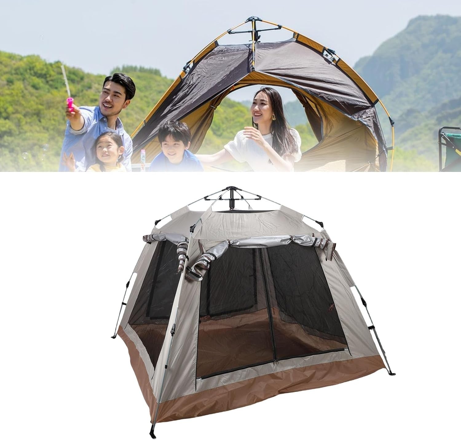 Pop Up Camping Tent Family Dome Rainproof Sun Shelter