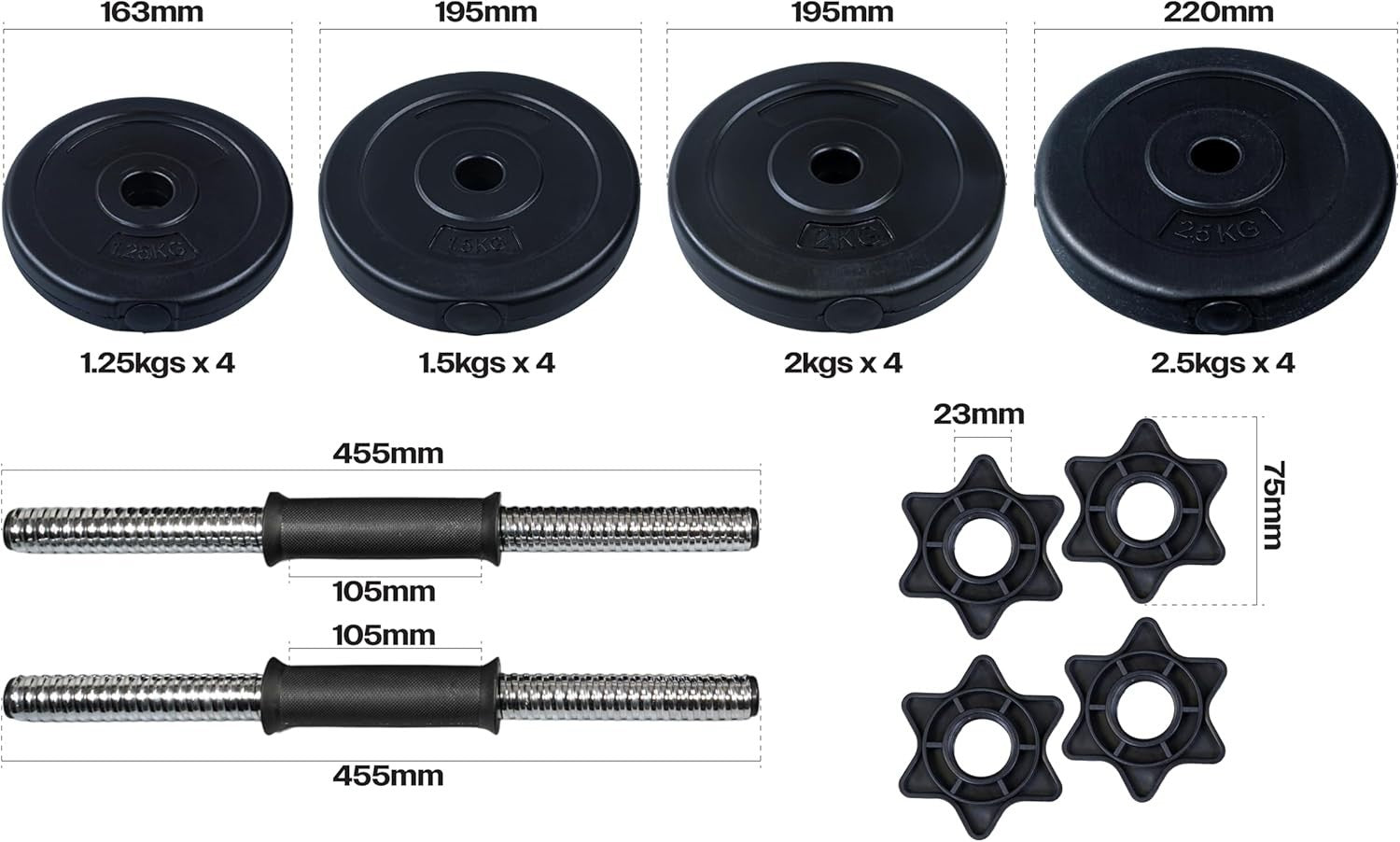 Adjustable Dumbbells Pair 15kg 20kg 25kg 30kg Free Weights Home Gym