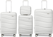 4pc Complete Travel Luggage Set Polypropylene Cabin Medium Large TSA Spinner