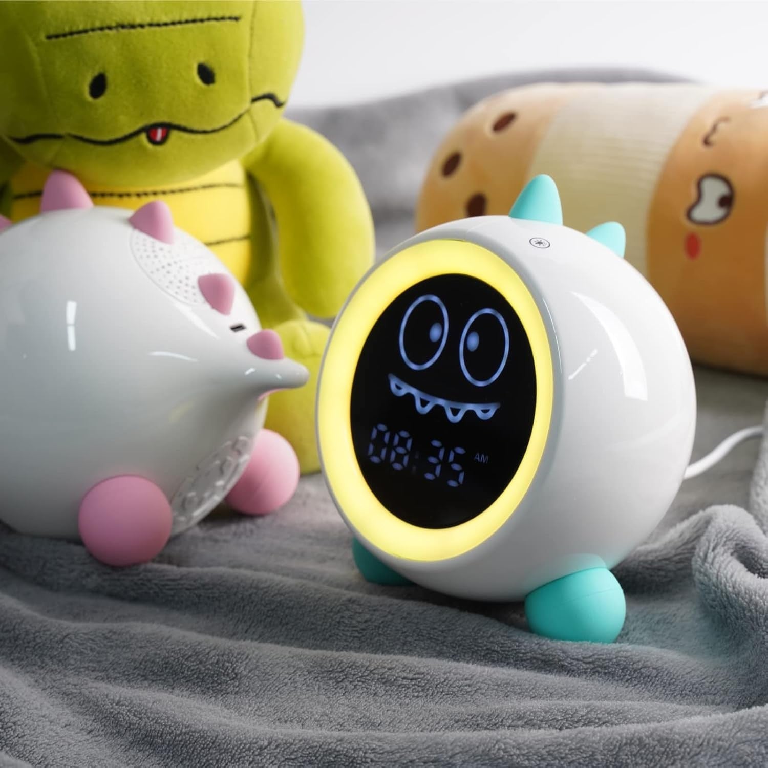 Green Kids Sleep Training Alarm Clock Night Light Sound Machine Toddler