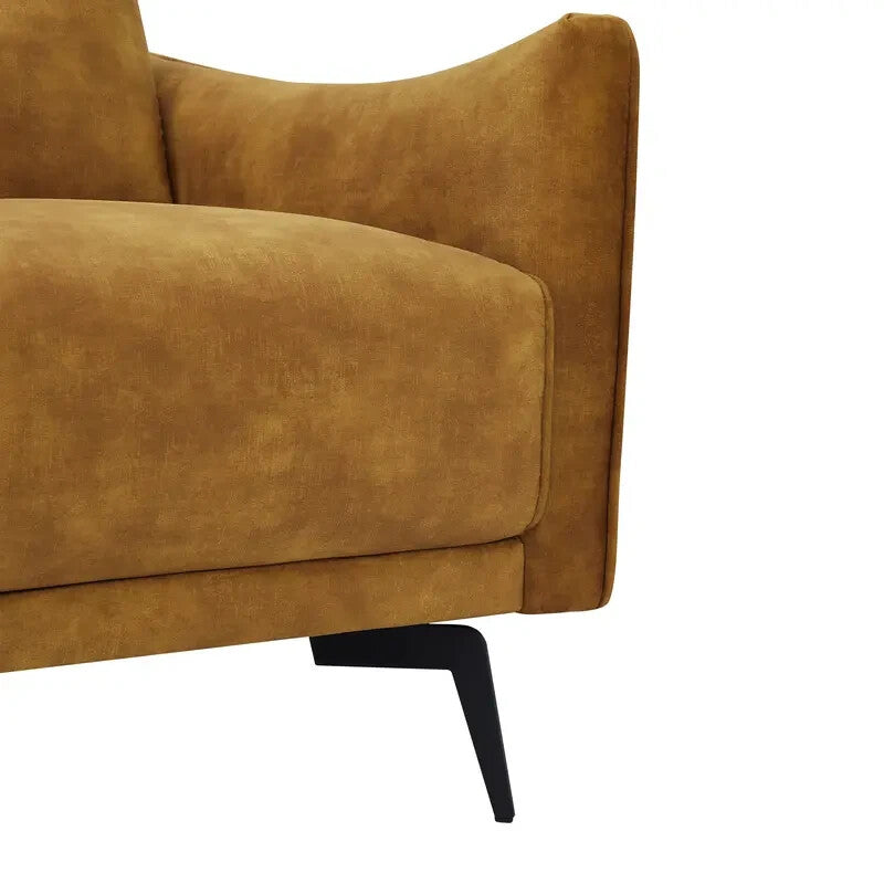 3 Seater Gold Velvet Sofa Modern Tufted Cushions Metal Legs Luxury