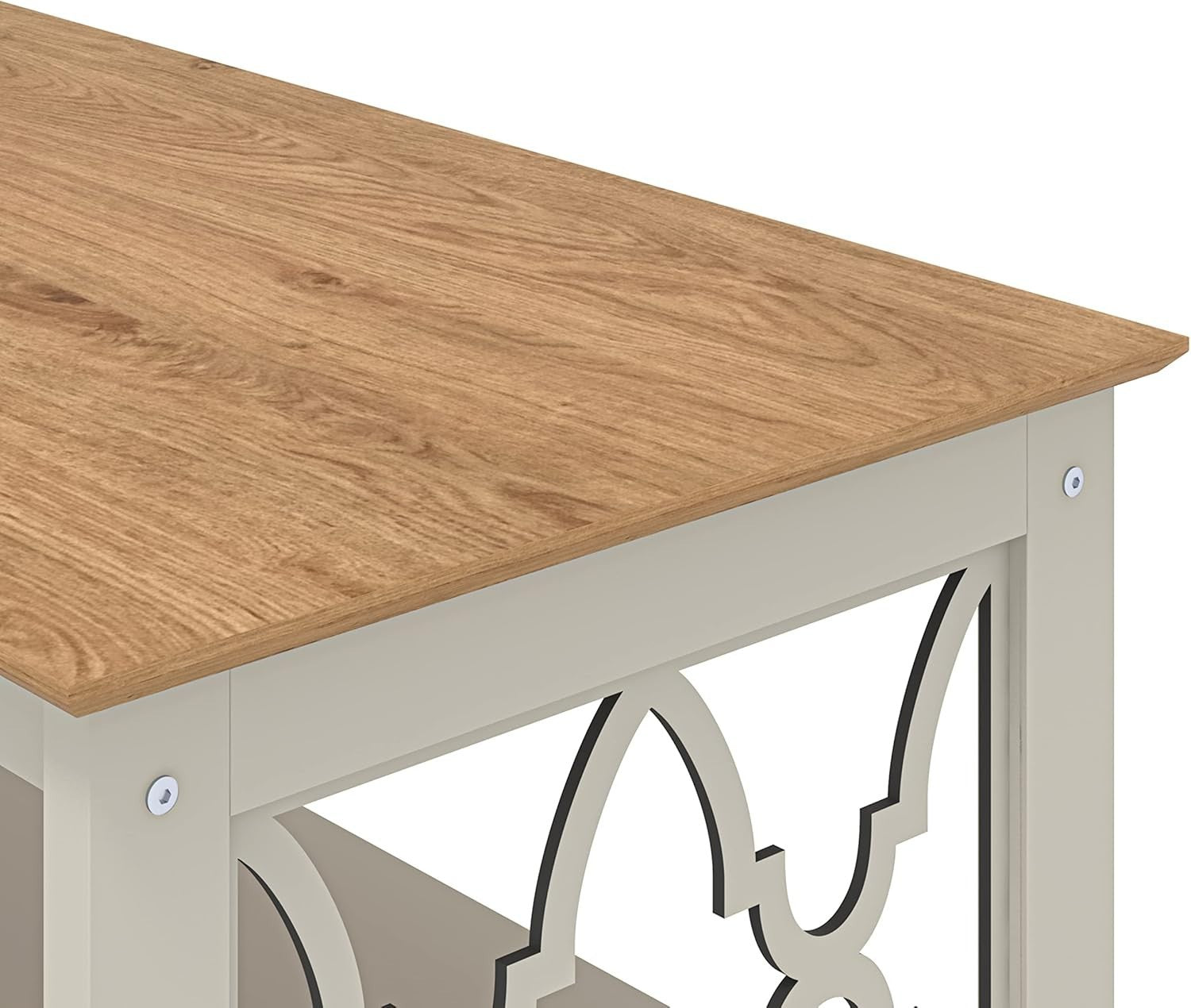 Modern Storage Coffee Table with Shelf 90x50x44cm Light Grey Oak Finish