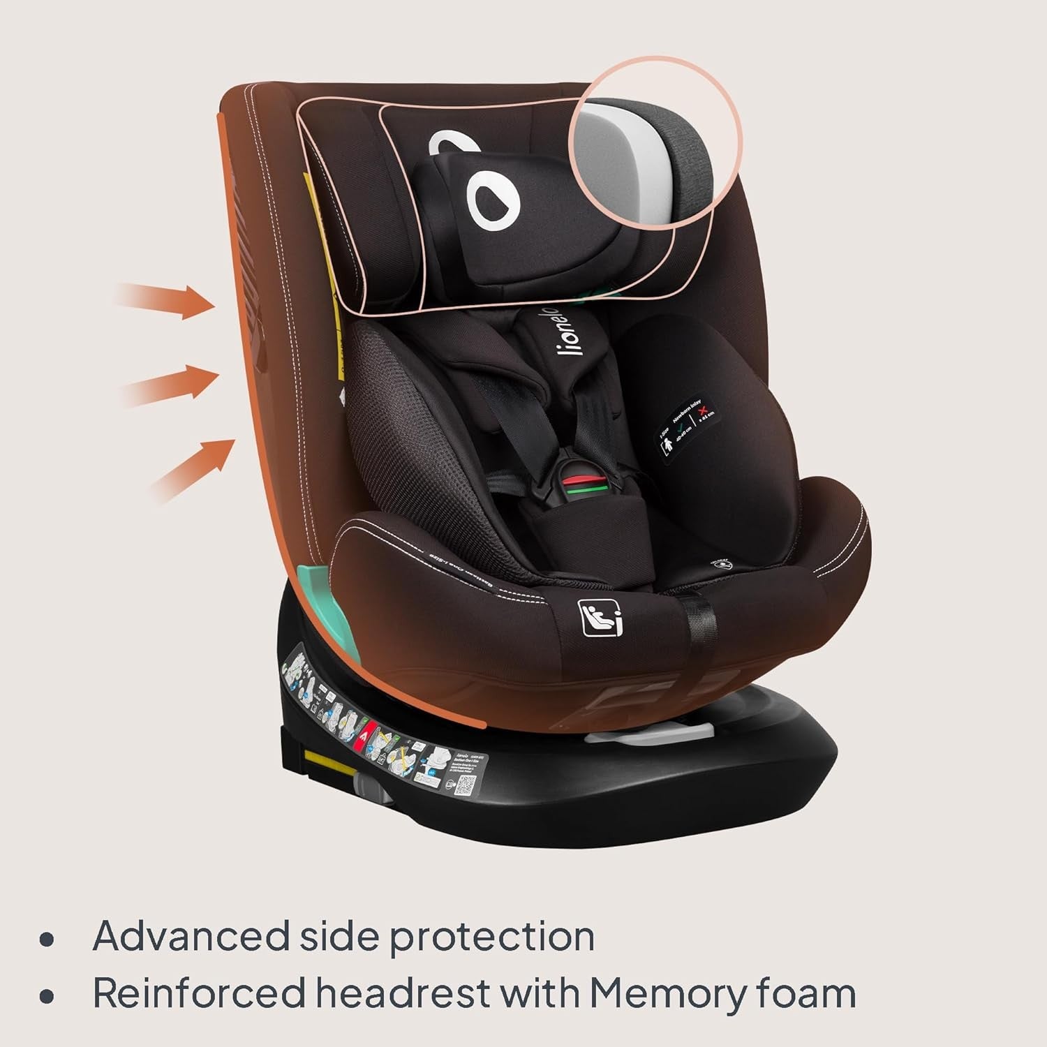 360° Swivel ISOFIX i-Size Baby Car 0–12 Years Rear & Forward Facing