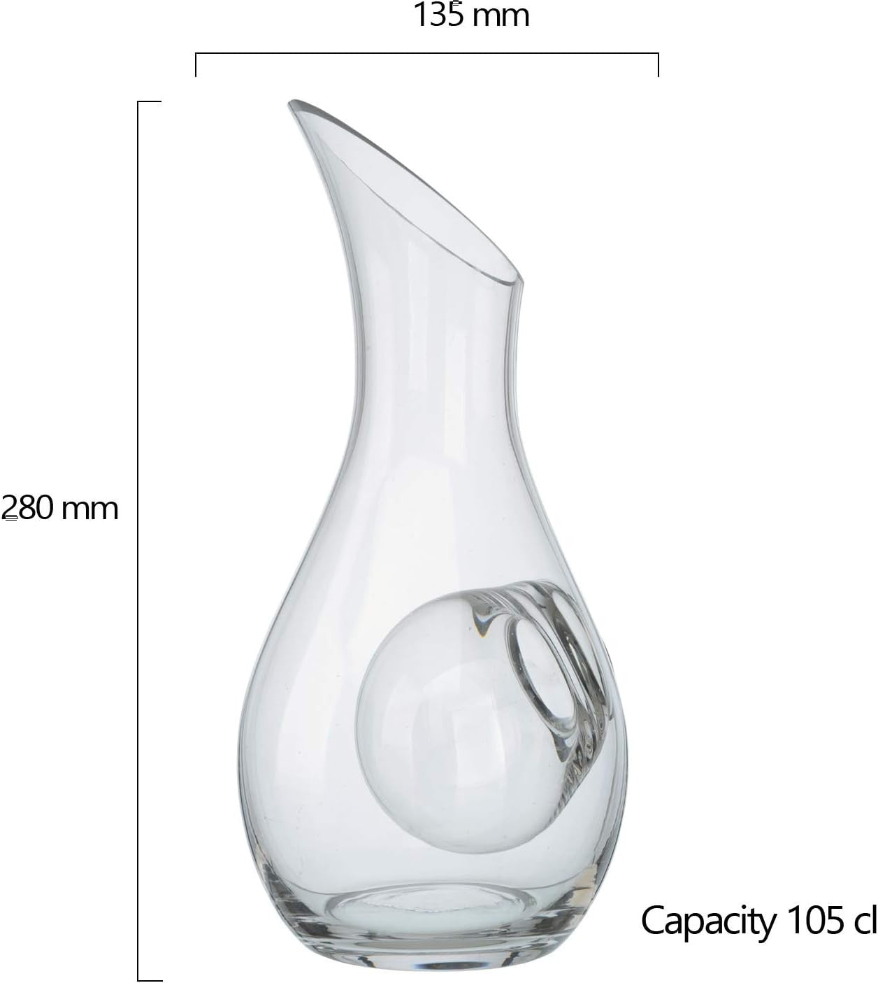 1050ml Wine Cooling Carafe with Chill Rod – Elegant Glass Decanter for White Win