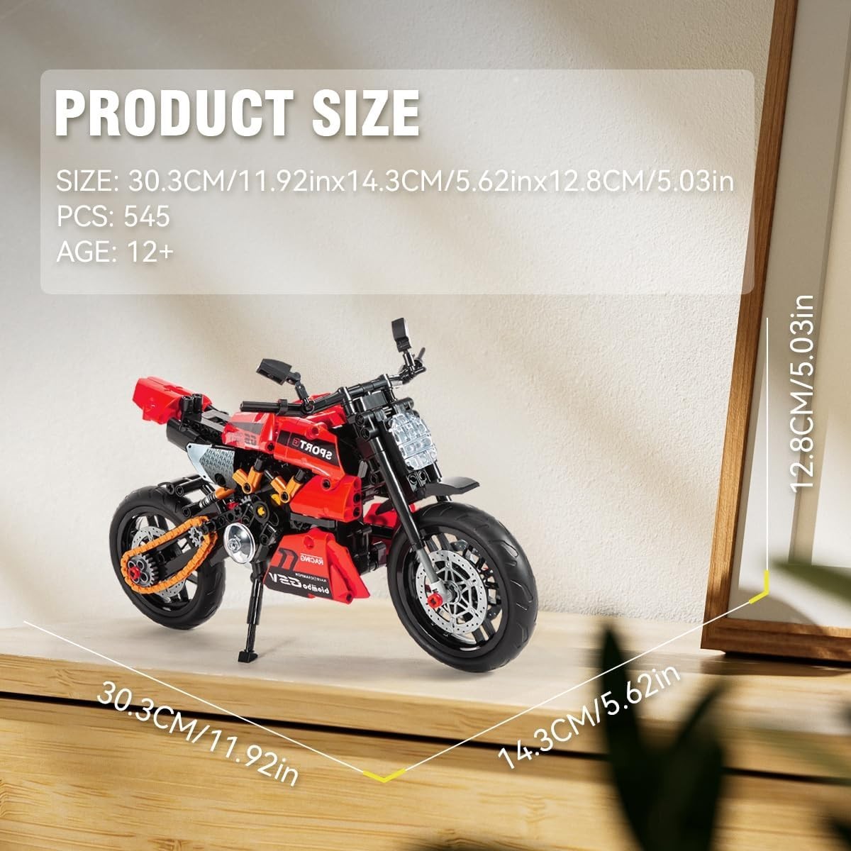 545 PCS 2-in-1 Transforming Motorbike & Helicopter Building Toy for Kids