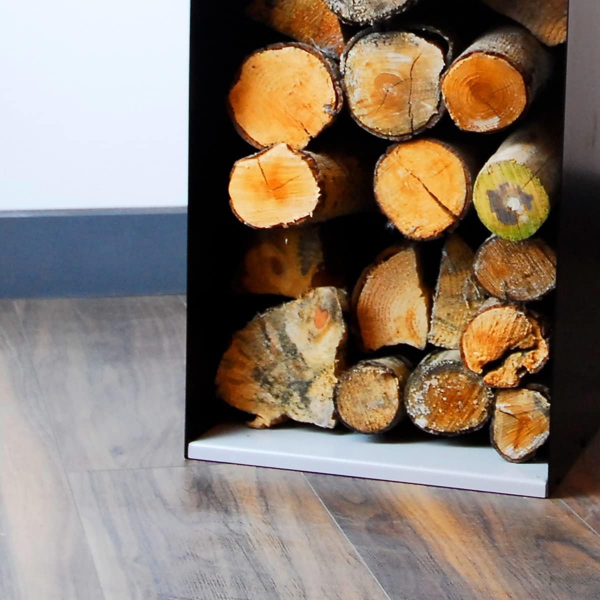 Steel Firewood Log Holder Rack - Indoor Wood Stove Storage, Rust Resistant, 82cm