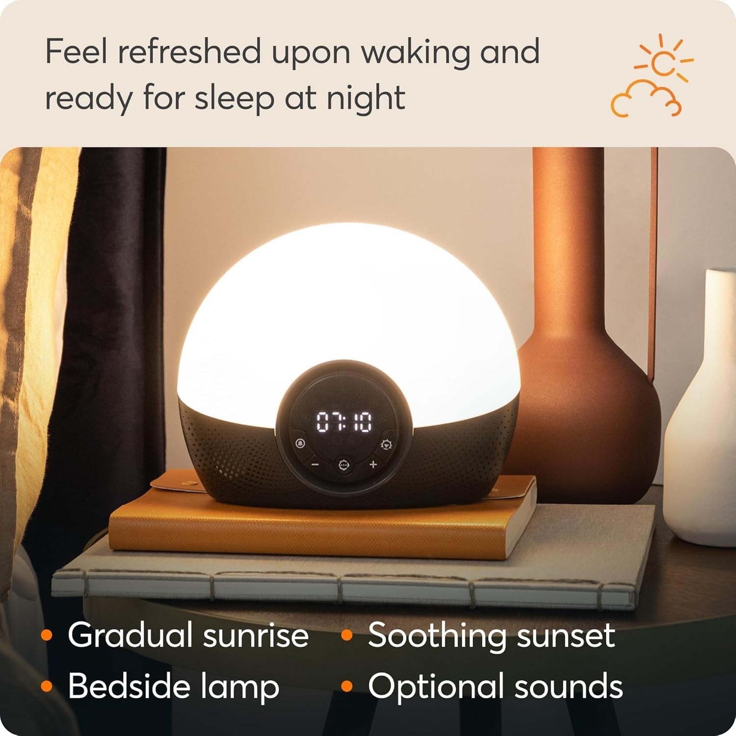Sunrise Wake Up Light Alarm Clock Sleep Sounds Sunset Lamp Bedside