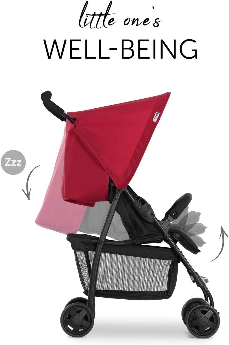 Lightweight Travel Pushchair 5.9kg Compact Fold Reclining Umbrella Stroller Red