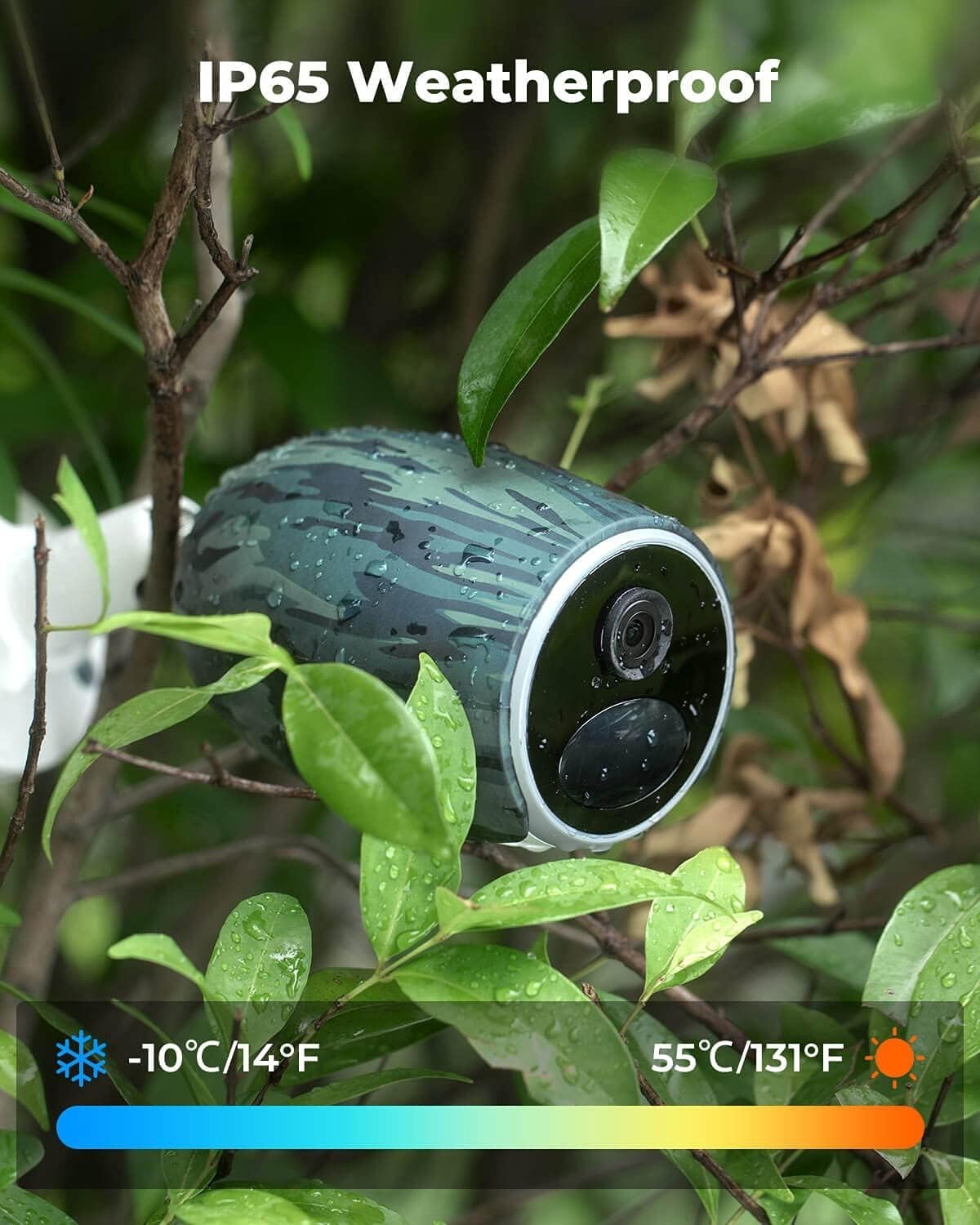 4G LTE Security Camera No WiFi 2K HD Battery Powered CCTV