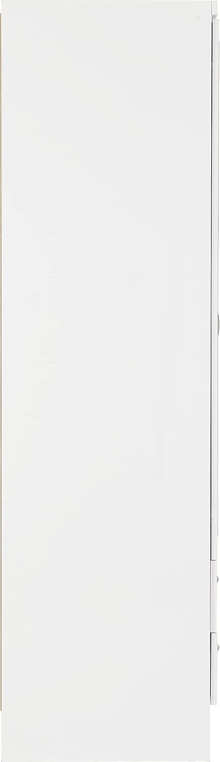 White Gloss 3 Door Wardrobe with 2 Drawers & Mirror | Modern Storage Solution