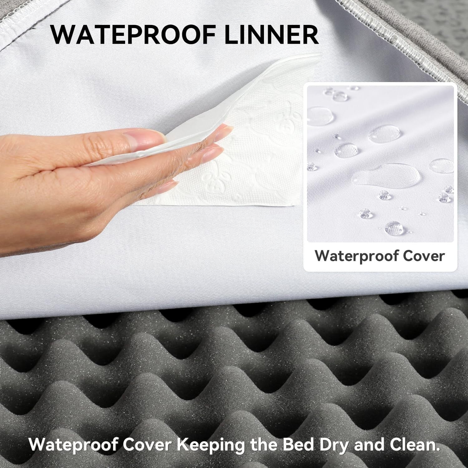 Large Orthopedic Dog Bed 91x68cm Waterproof Washable