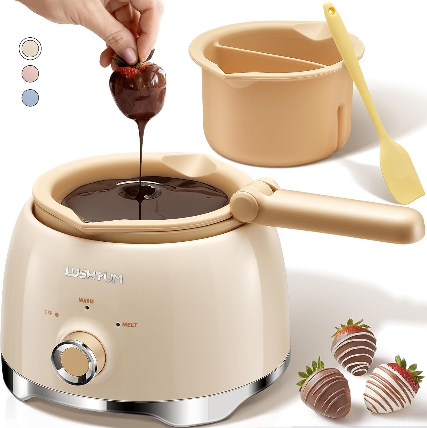 Chocolate Melting Pot 4 Cup Candy Melts Warmer Fondue Dipping Set