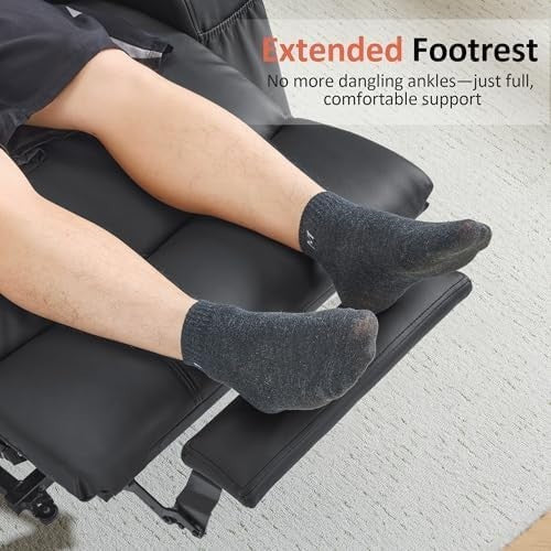 Electric Riser Recliner Chair Lift Assist Heated Massage USB Faux Leather Black