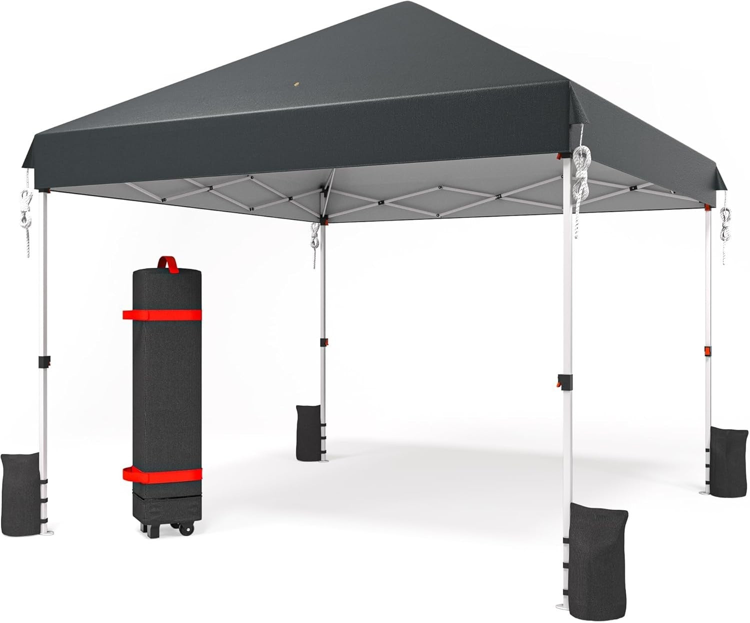 3x3M Dark Grey Pop Up Gazebo Waterproof Windproof Garden Camping Tent