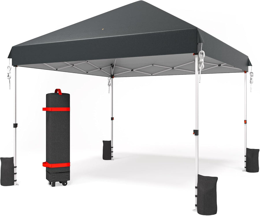 3x3M Dark Grey Pop Up Gazebo Waterproof Windproof Garden Camping Tent