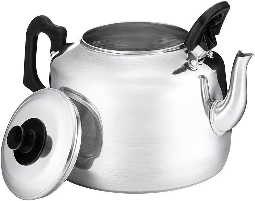 Traditional Tea Pot 6 Pint 3.4L Aluminium Dripless Silver Tea Kettle